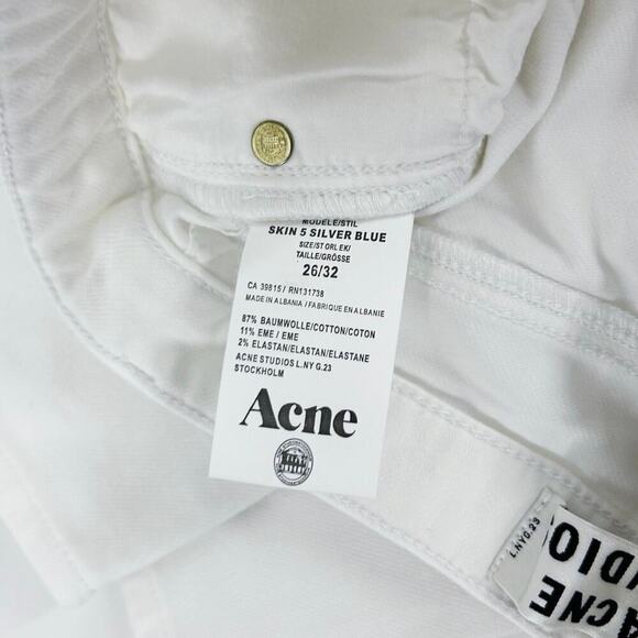 Acne Studios Skin 5 Pocket Jeans White Skinny Stretch Size 26 NWT - Picture 8 of 9